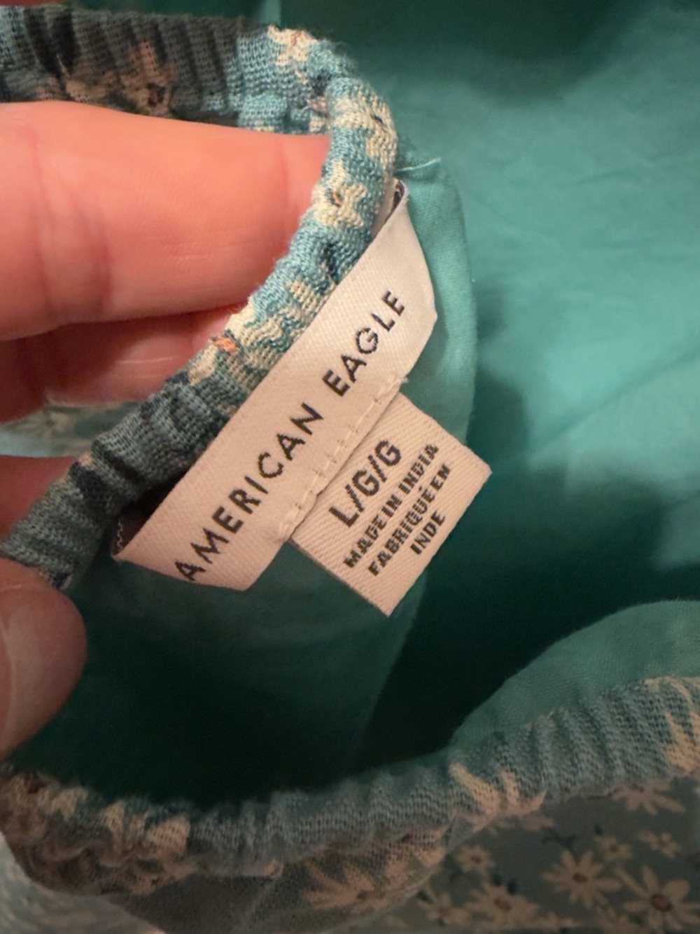 American Eagle Daisy Floral Tie back Dress cotton linen blend size Large - Picture 13 of 13